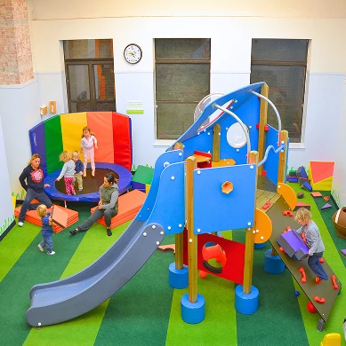 Playgarden Prep classroom with rainbow decor